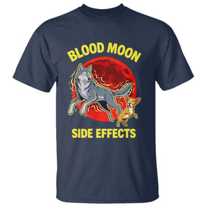 Funny Blood Moon Side Effects Wolf and Chihuahua Dog Humor Graphic T Shirt TS02 Navy Print Your Wear