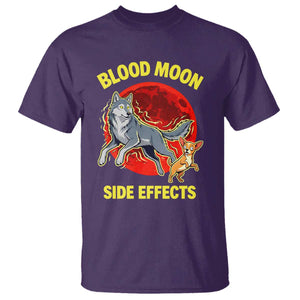 Funny Blood Moon Side Effects Wolf and Chihuahua Dog Humor Graphic T Shirt TS02 Purple Print Your Wear