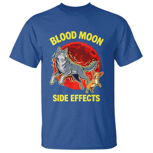 Funny Blood Moon Side Effects Wolf and Chihuahua Dog Humor Graphic T Shirt TS02 Royal Blue Print Your Wear