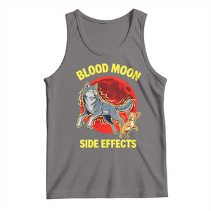Funny Blood Moon Side Effects Wolf and Chihuahua Dog Humor Graphic Tank Top TS02 Deep Heather Print Your Wear