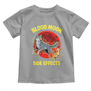 Funny Blood Moon Side Effects Wolf and Chihuahua Dog Humor Graphic Toddler T Shirt TS02 Sport Gray Print Your Wear