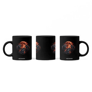 Majestic Three Wolves Howling at Red Blood Moon Graphic Coffee Mug Wild Nature with Celestial Astronomy TS02 Print Your Wear