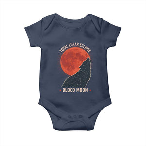 Total Lunar Eclipse March 3 2026 Baby Onesie Constellation Wolf Souvenir Graphic TS02 Navy Print Your Wear