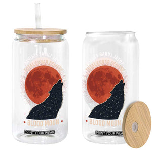 Total Lunar Eclipse March 3 2026 Glass Can Constellation Wolf Souvenir Graphic TS02 Print Your Wear