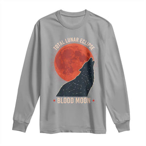 Total Lunar Eclipse March 3 2026 Long Sleeve Shirt Constellation Wolf Souvenir Graphic TS02 Sport Gray Print Your Wear