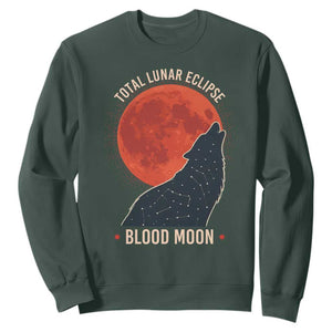 Total Lunar Eclipse March 3 2026 Sweatshirt Constellation Wolf Souvenir Graphic TS02 Dark Forest Green Print Your Wear