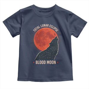 Total Lunar Eclipse March 3 2026 Toddler T Shirt Constellation Wolf Souvenir Graphic TS02 Navy Print Your Wear
