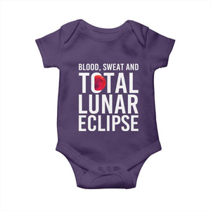 Blood Sweat and Total Lunar Eclipse Baby Onesie Funny Astronomy Pun Graphic TS02 Purple Print Your Wear