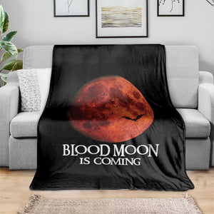 Blood Moon Is Coming Spooky Halloween Throw Blanket Flying Bats Gothic Dark Horror Graphic TS02 Print Your Wear