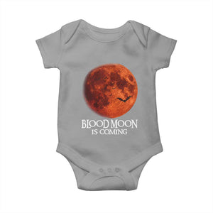Blood Moon Is Coming Spooky Halloween Baby Onesie Flying Bats Gothic Dark Horror Graphic TS02 Sport Gray Print Your Wear