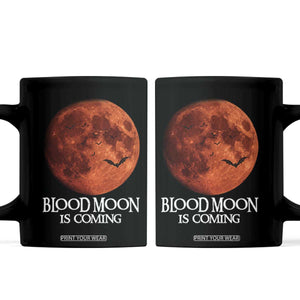 Blood Moon Is Coming Spooky Halloween Coffee Mug Flying Bats Gothic Dark Horror Graphic TS02 Black Print Your Wear