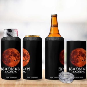 Blood Moon Is Coming Spooky Halloween 4 in 1 Can Cooler Tumbler Flying Bats Gothic Dark Horror Graphic TS02 Print Your Wear