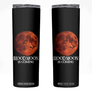 Blood Moon Is Coming Spooky Halloween Skinny Tumbler Flying Bats Gothic Dark Horror Graphic TS02 Black Print Your Wear