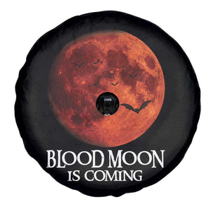 Blood Moon Is Coming Spooky Halloween Spare Tire Cover Flying Bats Gothic Dark Horror Graphic TS02 Print Your Wear