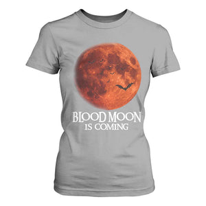 Blood Moon Is Coming Spooky Halloween T Shirt For Women Flying Bats Gothic Dark Horror Graphic TS02 Sport Gray Print Your Wear