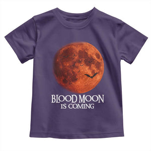 Blood Moon Is Coming Spooky Halloween Toddler T Shirt Flying Bats Gothic Dark Horror Graphic TS02 Purple Print Your Wear