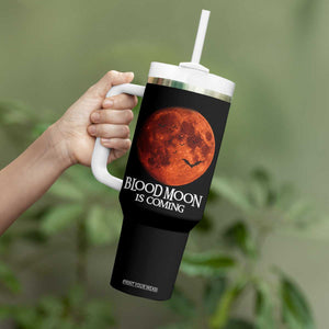 Blood Moon Is Coming Spooky Halloween Tumbler With Handle Flying Bats Gothic Dark Horror Graphic TS02 Print Your Wear