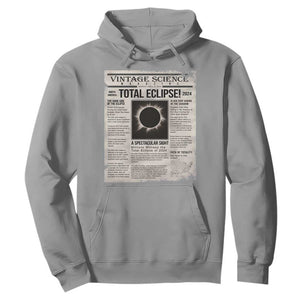 Retro Vintage Science Magazine Total Solar Eclipse 2024 Hoodie Historic Totality Astronomy Geek Memorabilia TS02 Sport Gray Print Your Wear