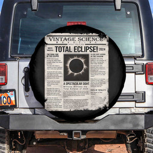 Retro Vintage Science Magazine Total Solar Eclipse 2024 Spare Tire Cover Historic Totality Astronomy Geek Memorabilia TS02 No hole Black Print Your Wear