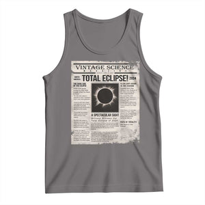 Retro Vintage Science Magazine Total Solar Eclipse 2024 Tank Top Historic Totality Astronomy Geek Memorabilia TS02 Deep Heather Print Your Wear