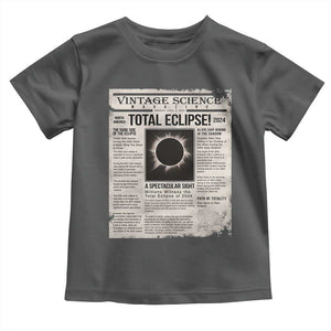 Retro Vintage Science Magazine Total Solar Eclipse 2024 Toddler T Shirt Historic Totality Astronomy Geek Memorabilia TS02 Dark Heather Print Your Wear