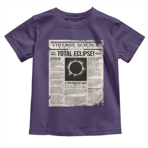 Retro Vintage Science Magazine Total Solar Eclipse 2024 Toddler T Shirt Historic Totality Astronomy Geek Memorabilia TS02 Purple Print Your Wear