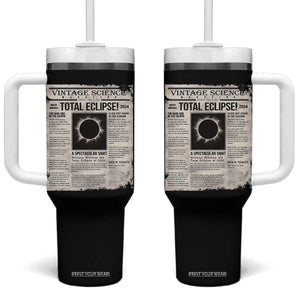 Retro Vintage Science Magazine Total Solar Eclipse 2024 Tumbler With Handle Historic Totality Astronomy Geek Memorabilia TS02 One Size: 40 oz Black Print Your Wear