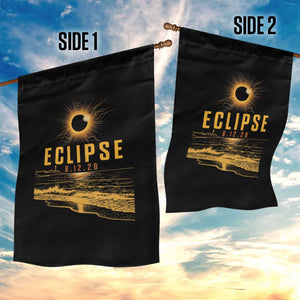 Total Solar Eclipse August 12 2026 Celestial Totality Garden Flag Ocean Beach View Astronomy Souvenir TS02 Print Your Wear