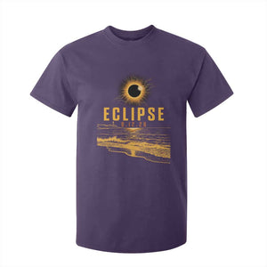 Total Solar Eclipse August 12 2026 Celestial Totality T Shirt For Kid Ocean Beach View Astronomy Souvenir TS02 Purple Print Your Wear