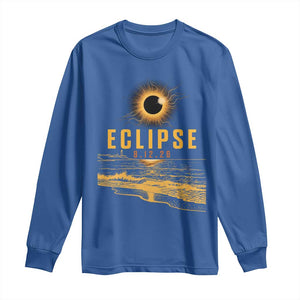 Total Solar Eclipse August 12 2026 Celestial Totality Long Sleeve Shirt Ocean Beach View Astronomy Souvenir TS02 Royal Blue Print Your Wear