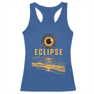 Total Solar Eclipse August 12 2026 Celestial Totality Racerback Tank Top Ocean Beach View Astronomy Souvenir TS02 Royal Blue Print Your Wear