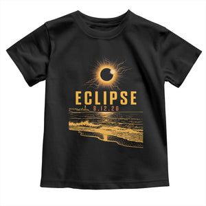 Total Solar Eclipse August 12 2026 Celestial Totality Toddler T Shirt Ocean Beach View Astronomy Souvenir TS02 Black Print Your Wear