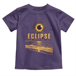 Total Solar Eclipse August 12 2026 Celestial Totality Toddler T Shirt Ocean Beach View Astronomy Souvenir TS02 Purple Print Your Wear