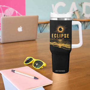 Total Solar Eclipse August 12 2026 Celestial Totality Tumbler With Handle Ocean Beach View Astronomy Souvenir TS02 Print Your Wear