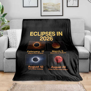 Eclipses in 2026 Celestial Calendar Infographic Throw Blanket Space Nerd Astronomy Gift Astrology Lover TS02 Print Your Wear