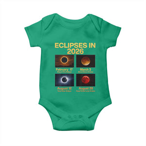 Eclipses in 2026 Celestial Calendar Infographic Baby Onesie Space Nerd Astronomy Gift Astrology Lover TS02 Irish Green Print Your Wear