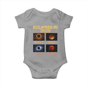Eclipses in 2026 Celestial Calendar Infographic Baby Onesie Space Nerd Astronomy Gift Astrology Lover TS02 Sport Gray Print Your Wear