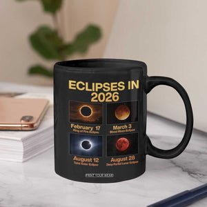 Eclipses in 2026 Celestial Calendar Infographic Coffee Mug Space Nerd Astronomy Gift Astrology Lover TS02 Print Your Wear