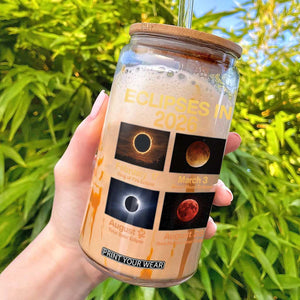 Eclipses in 2026 Celestial Calendar Infographic Glass Can Space Nerd Astronomy Gift Astrology Lover TS02 Black Print Your Wear