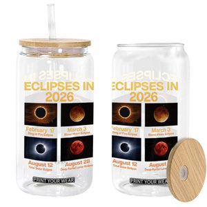 Eclipses in 2026 Celestial Calendar Infographic Glass Can Space Nerd Astronomy Gift Astrology Lover TS02 Print Your Wear