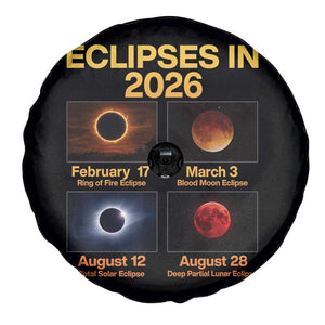 Eclipses in 2026 Celestial Calendar Infographic Spare Tire Cover Space Nerd Astronomy Gift Astrology Lover TS02 Print Your Wear