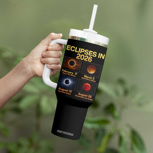 Eclipses in 2026 Celestial Calendar Infographic Tumbler With Handle Space Nerd Astronomy Gift Astrology Lover TS02 Print Your Wear