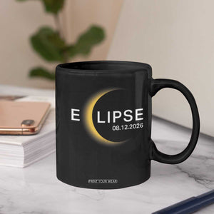 Minimalist 2026 Total Solar Eclipse Coffee Mug August 12 Totality Astronomy Souvenir TS02 Print Your Wear