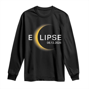 Minimalist 2026 Total Solar Eclipse Long Sleeve Shirt August 12 Totality Astronomy Souvenir TS02 Black Print Your Wear