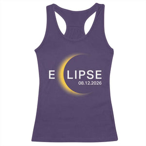 Minimalist 2026 Total Solar Eclipse Racerback Tank Top August 12 Totality Astronomy Souvenir TS02 Purple Print Your Wear