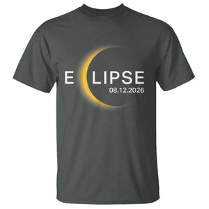Minimalist 2026 Total Solar Eclipse T Shirt August 12 Totality Astronomy Souvenir TS02 Dark Heather Print Your Wear