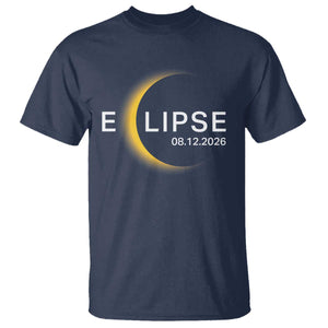 Minimalist 2026 Total Solar Eclipse T Shirt August 12 Totality Astronomy Souvenir TS02 Navy Print Your Wear