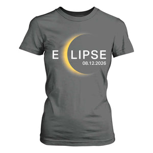 Minimalist 2026 Total Solar Eclipse T Shirt For Women August 12 Totality Astronomy Souvenir TS02 Dark Heather Print Your Wear