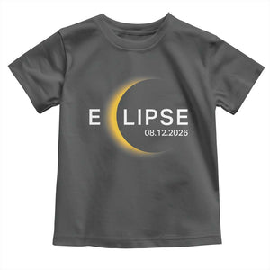 Minimalist 2026 Total Solar Eclipse Toddler T Shirt August 12 Totality Astronomy Souvenir TS02 Dark Heather Print Your Wear