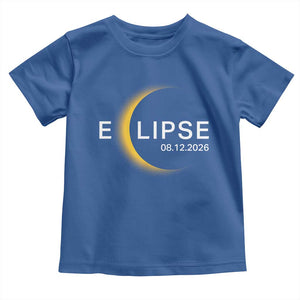 Minimalist 2026 Total Solar Eclipse Toddler T Shirt August 12 Totality Astronomy Souvenir TS02 Royal Blue Print Your Wear